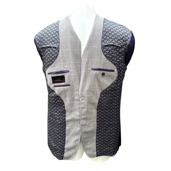 Ted Baker Endurance Blazer Jacket 42L Kyle SPJ Gray Windowpane Single Breasted - Picture 8 of 11